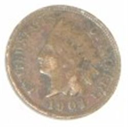 1901 INDIAN HEAD PENNY RED BOOK VALUE IS $5.00+ *NICE EARLY FINE GRADE*!! PENNY CAME OUT OF SAFE!!