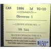 Image 3 : Canada - 1 Cent - 1884 - Obverse #1 - ICCS - VG-10