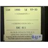 Image 3 : Canada - 1 Cent - 1900 - ICCS - VF-30