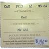 Image 3 : Canada - 1 Cent - 1913 - RED - ICCS - MS-64