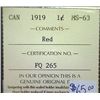 Image 3 : Canada - 1 Cent - 1919 - RED - ICCS - MS-63