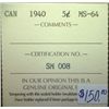 Image 3 : Canada - 5 Cents - 1940 - ICCS - MS-64