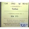 Image 3 : Canada - 5 Cents - 1942 - Tombac - ICCS - MS-65