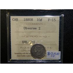 Canada - 10 Cents - 1880H - Obverse #2 - ICCS - F-15