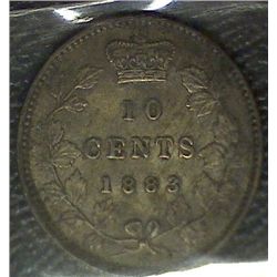 Canada - 10 Cents - 1883H - ICCS - EF-40