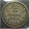 Image 1 : Canada - 10 Cents - 1885 - Obverse #5 - ICCS - F-15