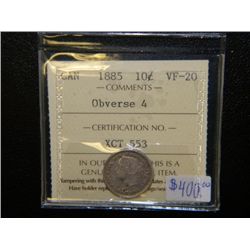 Canada - 10 Cents - 1885 - Obverse #4 - ICCS - VF-20