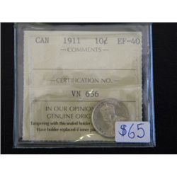 Canada - 10 Cents - 1911 - ICCS - EF-40