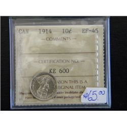 Canada - 10 Cents - 1914 - ICCS - EF-45