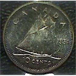 Canada - 10 Cents - 1954 - Heavy Cameo - ICCS - PL-67