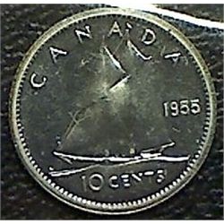 Canada - 10 Cents - 1955 - Cameo - ICCS - PL-66