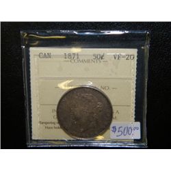 Canada - 50 Cents - 1871 - ICCS - VF-20