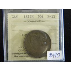 Canada - 50 Cents - 1872H - ICCS - F-12