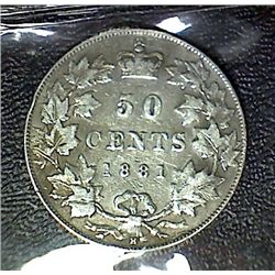 Canada - 50 Cents - 1881H - Rim Nicks - ICCS - F-12