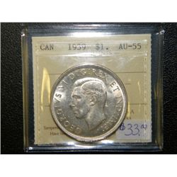 Canada - $1.00 - 1939 - ICCS - AU-55