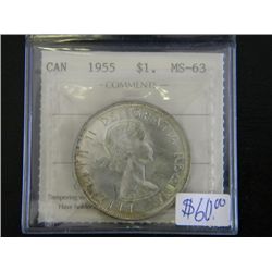 Canada - $1.00 - 1955 - ICCS - MS-63