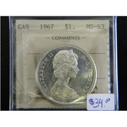 Canada - $1.00 - 1967 - ICCS - MS-63