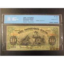 The Dominion Bank - $10.00 - 1925 - Writing on Front - CCCS - F-12