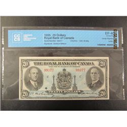 Royal Bank of Canada - $20.00 - 1935 - CCCS - EF-40