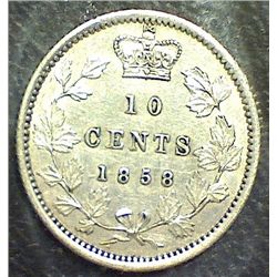 Canada - 10 Cents - 1858 - ICCS - EF-40