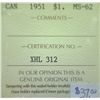 Image 3 : Canada - $1.00 - 1951 - ICCS - MS-62