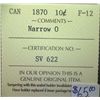 Image 3 : Canada - 10 Cents - 1870 - Narrow 0 - ICCS - VF-20 (12-02)