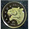 Image 1 : 2011 - R.C.M. - 25 Cents - Cougar - ICCS - PF-67 - Gold - Ultra Heavy Cameo