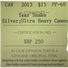 Image 3 : 2013 - R.C.M. - $15.00 - Year of the Snake - ICCS - PF-68 - Ultra Heavy Cameo