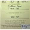 Image 3 : USA - 1 Cent - 1909 - Indian Head - Trace Red - ICCS - MS-62