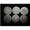 Image 2 : 6 ASSORTED 1850'S SEATED LIBERTY DIMES