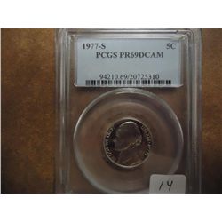1977-S JEFFERSON NICKEL PCGS PR69 DCAM