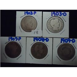 1902,03-O,07,08-D & 09-D BARBER QUARTERS