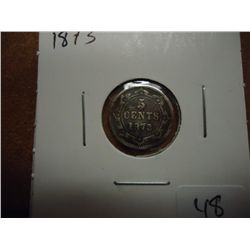 1873 NEWFOUNDLAND SILVER 5 CENTS (BETTER DATE)