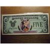 Image 1 : 1988 $5 DISNEY DOLLARS CRISP UNC