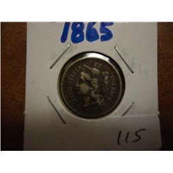 1865 THREE CENT PIECE (NICKEL)