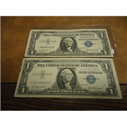 2-1957 $1 SILVER CERTIFICATES STAR NOTES