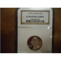 1995-S WASHINGTON SILVER QUARTER NGC PF69 ULTRACAM