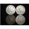 Image 2 : 4 ASSORTED WALKING LIBERTY HALF DOLLARS