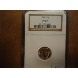 1954 SILVER ROOSEVELT DIME NGC PF67