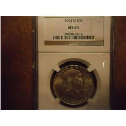1954-D FRANKLIN HALF DOLLAR NGC MS64