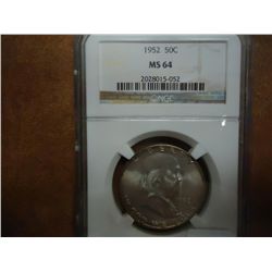 1952 FRANKLIN HALF DOLLAR NGC PF64