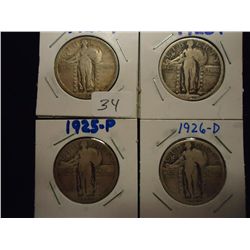 1920,23,25 & 26-D STANDING LIBERTY QUARTERS