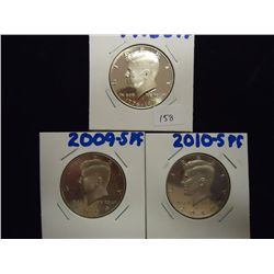 1976-S,2009-S & 10-S KENNEDY HALF DOLLARS PROOF