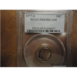 1977-S ROOSEVELT DIME PCGS PR69 DCAM