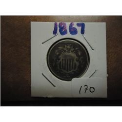 1867 SHIELD NICKEL