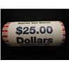 Image 1 : $25 ROLL OF 2008 VAN BUREN DOLLARS UNC