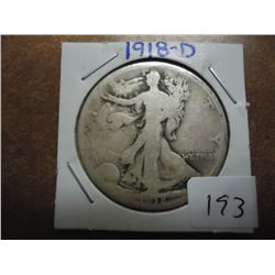 1918-D WALKING LIBERTY HALF DOLLAR