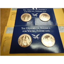 4-SOLID BRONZE FRANKLIN MINT MEDALS AS SHOWN