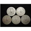 Image 2 : 5 ASSORTED 1930'S WASHINGTON SILVER QUARTERS