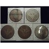 Image 2 : 1894-S,95,96,97 & 99 BARBER HALF DOLLARS